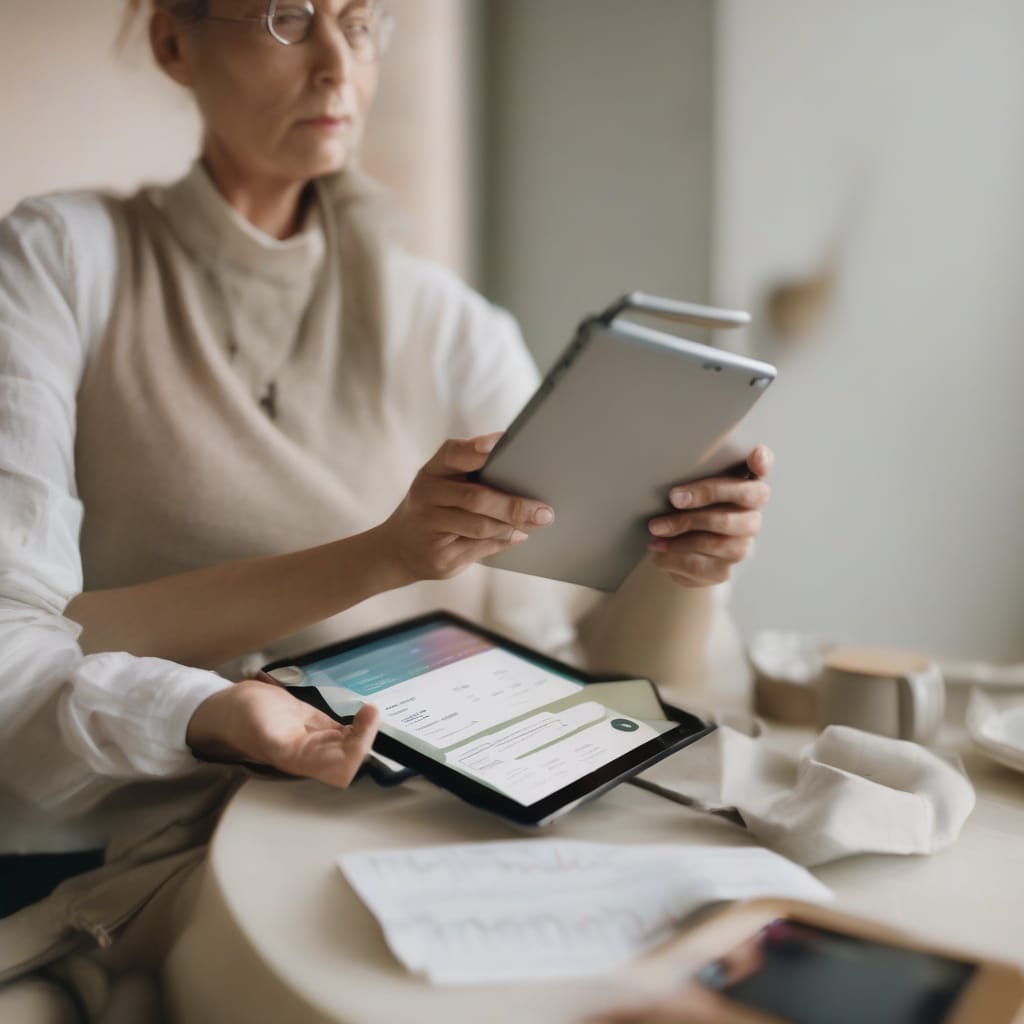 Person holding a tablet